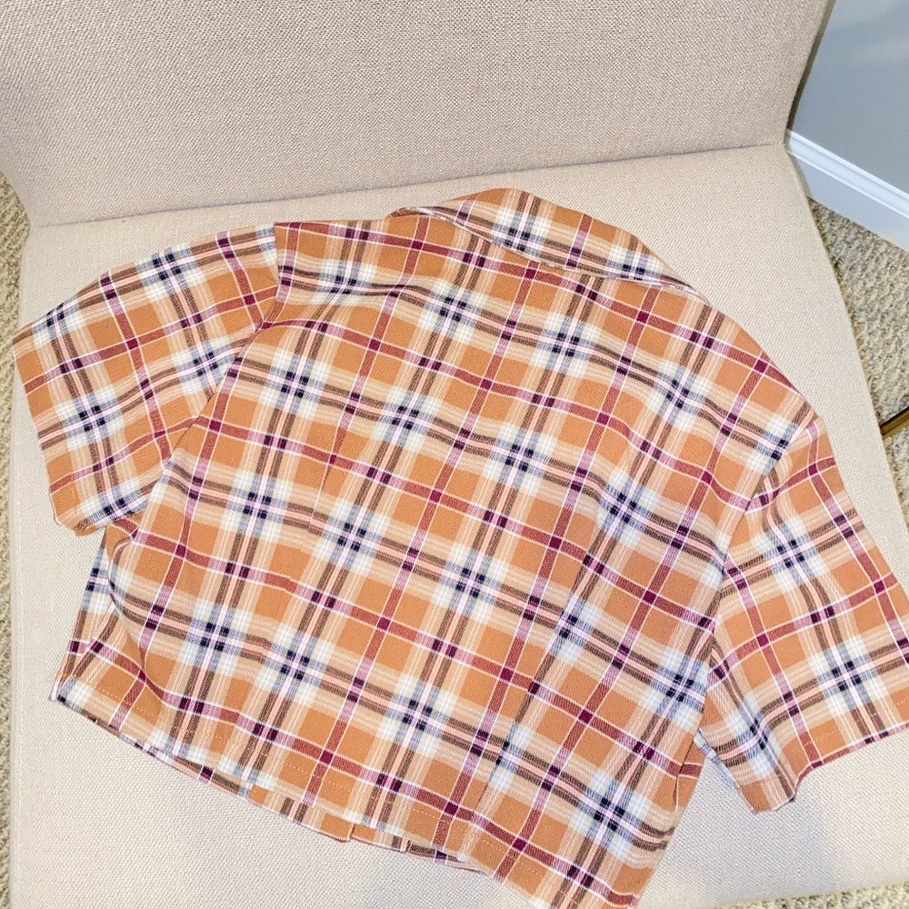 Women's Plaid Crop Top - Picture 2 of 6